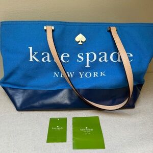 Kate Spade Canvas Tote Bag Francis Lott Street Navy